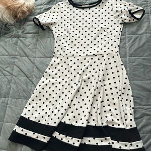 Polka Dot Black Nad White Midi Dress